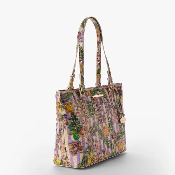 Brahmin Medium Asher Tote - Pinstripe Petals Melbourne