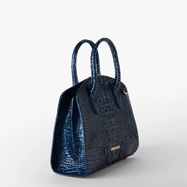 Brahmin Rosetta Satchel - Royal Blue Melbourne