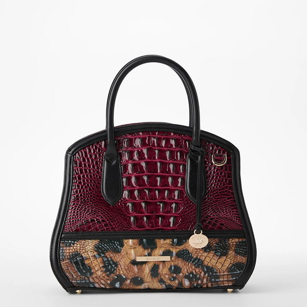 Brahmin Rosetta Satchel - Cherry Lacquer Towers