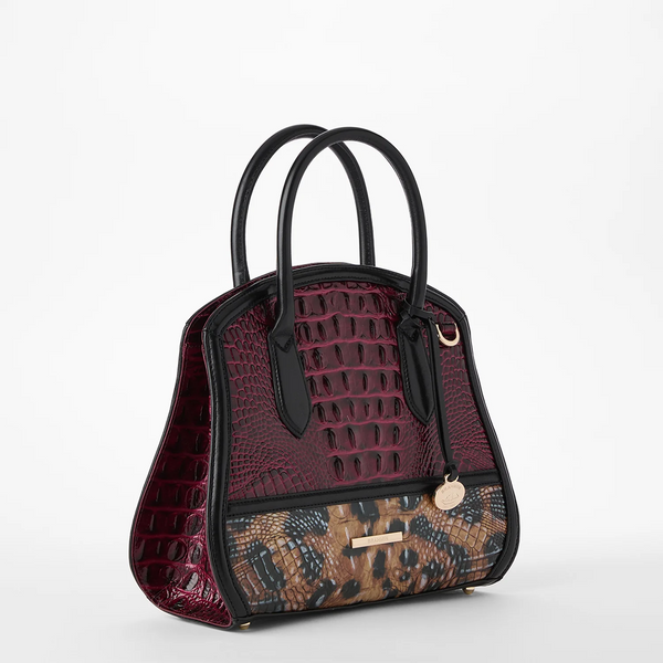 Brahmin Rosetta Satchel - Cherry Lacquer Towers