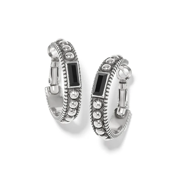 Brighton Pretty Tough Gem Hoop Earring - Silver/Black