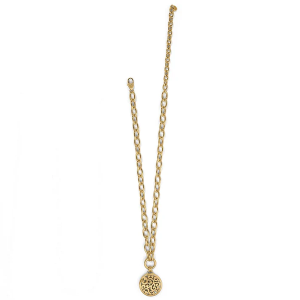Brighton Contempo Gold Medallion Charm Necklace