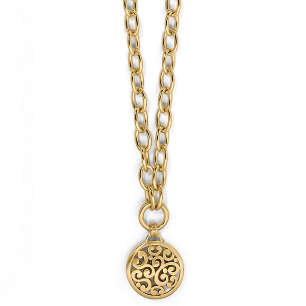 Brighton Contempo Gold Medallion Charm Necklace