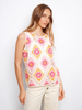 Image of Charlie B Floral Sleeveless Crochet Cotton Blend Top - Apricot