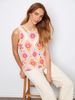 Image of Charlie B Floral Sleeveless Crochet Cotton Blend Top - Apricot