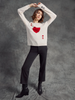 Image of Charlie B Queen of Hearts Jacquard Sweater - White