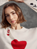 Image of Charlie B Queen of Hearts Jacquard Sweater - White