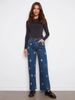 Image of Charlie B Wide Leg Embroidered Daisy Jean - Indigo