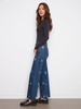 Image of Charlie B Wide Leg Embroidered Daisy Jean - Indigo