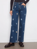 Image of Charlie B Wide Leg Embroidered Daisy Jean - Indigo