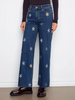 Image of Charlie B Wide Leg Embroidered Daisy Jean - Indigo