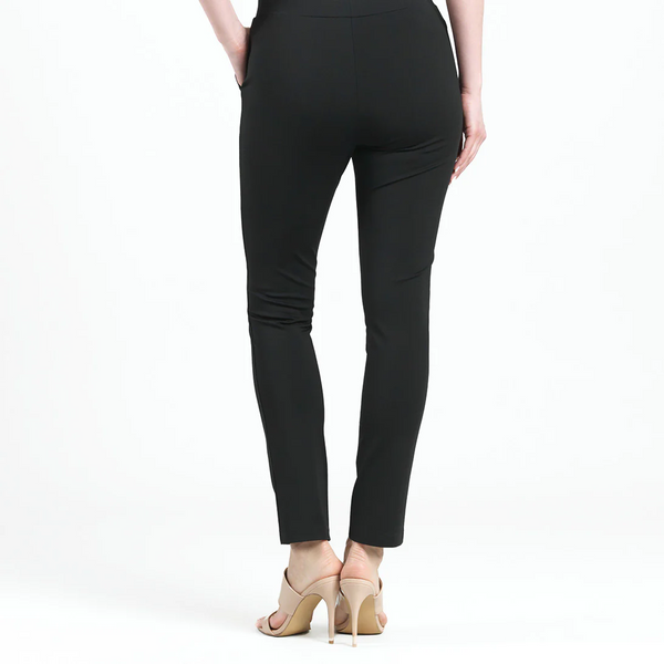 Clara Sunwoo Slim Fit Straight Leg Ponte Knit Pant - Black