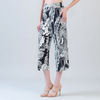 Image of Clara Sunwoo Abstract Etch Print Pull On Gaucho Pant - Black/Ivory
