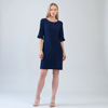 Image of Clara Sunwoo Tie Back Tulip Sleeve Dress - Navy
