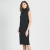 Image of Clara Sunwoo Sleeveless Peach Skin Knit Mock Neck Midi Dress - Black