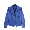 Image of Clara Sunwoo Liquid Leather Studded Jacket - Cobalt