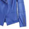 Image of Clara Sunwoo Liquid Leather Studded Jacket - Cobalt