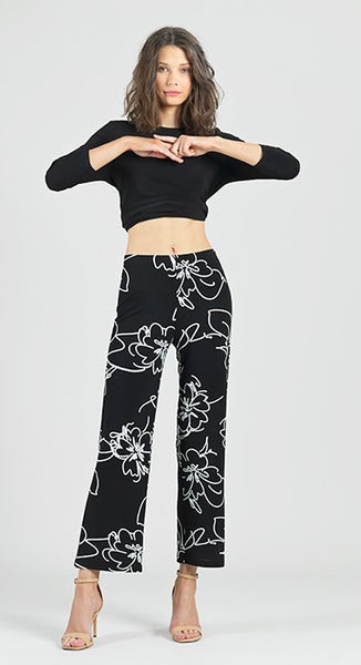 Clara Sunwoo Floral Sketch Print Pull On Pant - Black/White