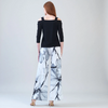 Image of Clara Sunwoo Cold Shoulder Square Neck 3/4 Sleeve Top - Black