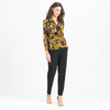 Image of Clara Sunwoo V-Neck Baroque Paisley Print Top - Gold/Black