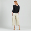 Image of Clara Sunwoo Reversible Tie Neckline 3/4 Sleeve Top - Black