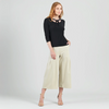 Image of Clara Sunwoo Reversible Tie Neckline 3/4 Sleeve Top - Black