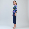 Image of Clara Sunwoo Floral Dream Print Half Sleeve Scoop Neck Top - Purple/Multicolor