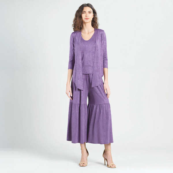 Clara Sunwoo Textured Silky Knit 3 Piece Set - Plum