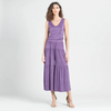 Image of Clara Sunwoo Textured Silky Knit 3 Piece Set - Plum