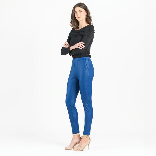 Clara Sunwoo Liquid Leather Signature Skinny Pocket Pant - Cobalt