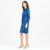 Image of Clara Sunwoo Liquid Leather Tie Front Top - Cobalt