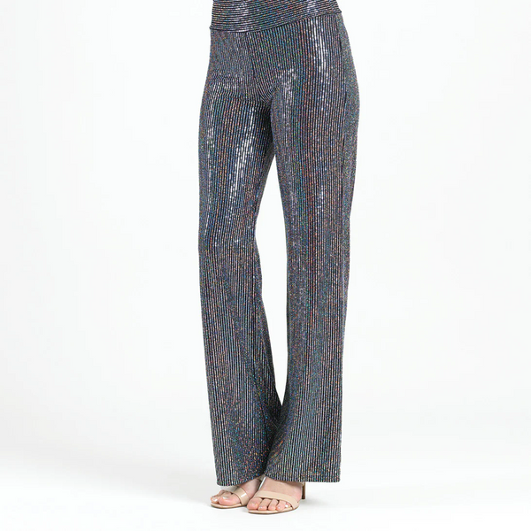 Clara Sunwoo Shimmer Sequin Palazzo Pant - Silver/Black