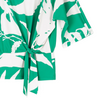 Image of Clara Sunwoo Side Tie Floral Branch Print Top - Green/Ivory