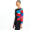 Image of Clara Sunwoo Brushstroke Print Twist Top - Red/Black