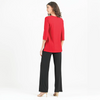 Image of Clara Sunwoo Textured Shimmer Pearl Sleeve Detail Tunic - Red