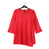 Image of Clara Sunwoo Textured Shimmer Pearl Sleeve Detail Tunic - Red