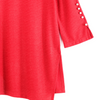 Image of Clara Sunwoo Textured Shimmer Pearl Sleeve Detail Tunic - Red