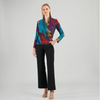 Image of Clara Sunwoo Abstract Floral Draped Top - Multicolor