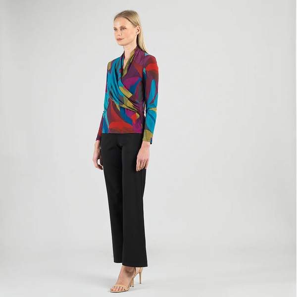 Clara Sunwoo Abstract Floral Draped Top - Multicolor