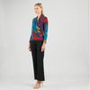 Image of Clara Sunwoo Abstract Floral Draped Top - Multicolor