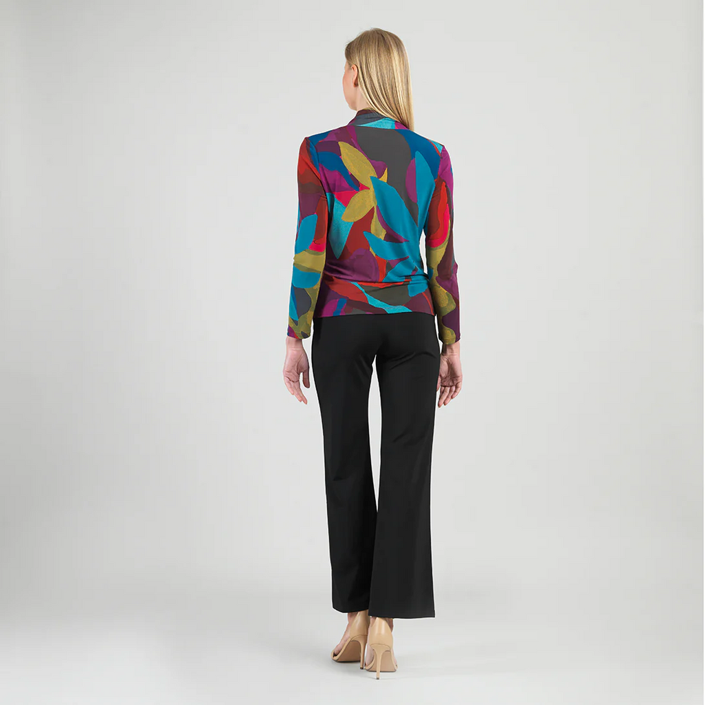 Clara Sunwoo Abstract Floral Draped Top - Multicolor