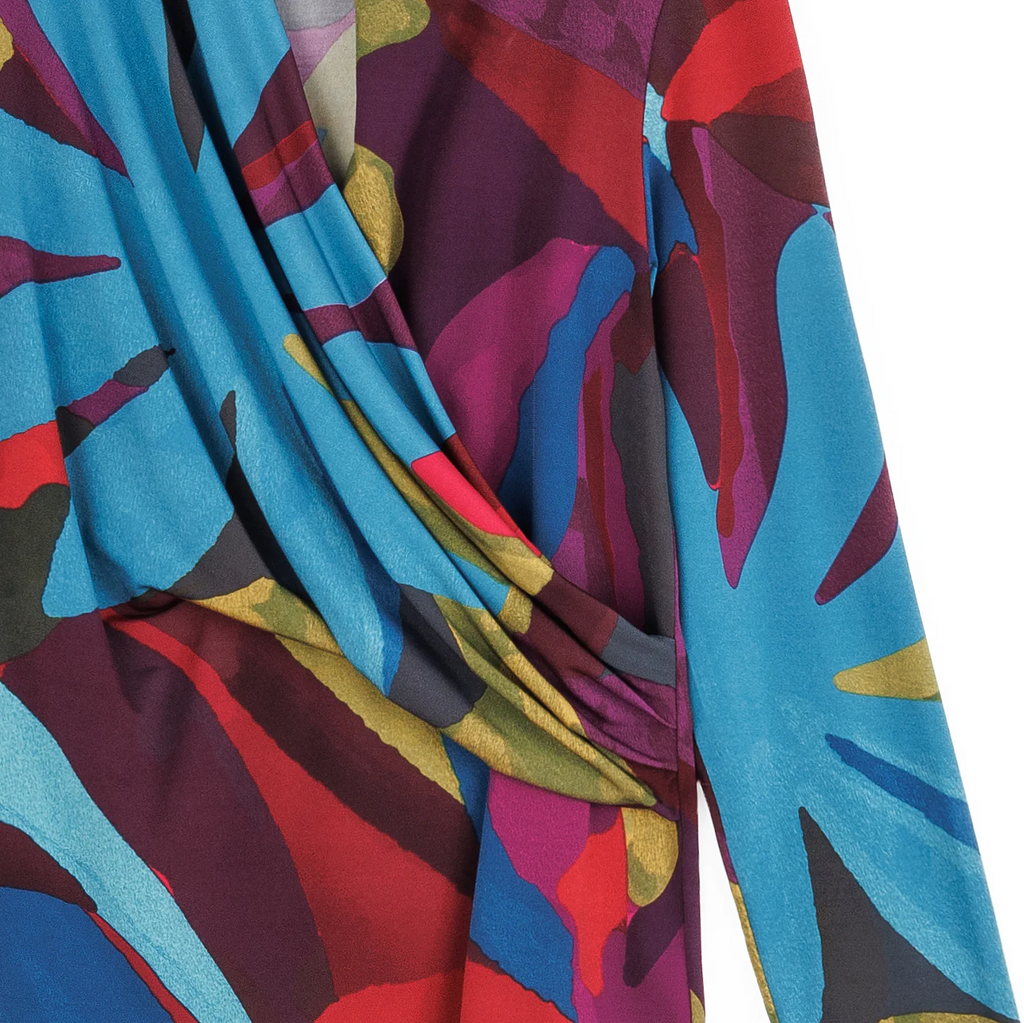 Clara Sunwoo Abstract Floral Draped Top - Multicolor