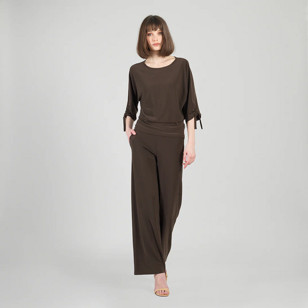 Clara Sunwoo Blouson Tie Cuff Top - Brown