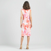 Image of Clara Sunwoo Butter Knit Side Slit Ruched Cap Sleeve Midi Dress - Sunset Petals Print