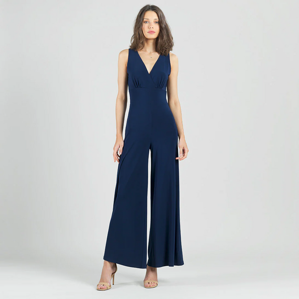 Clara Sunwoo Signature Sleeveless Surplice Jumpsuit - Navy