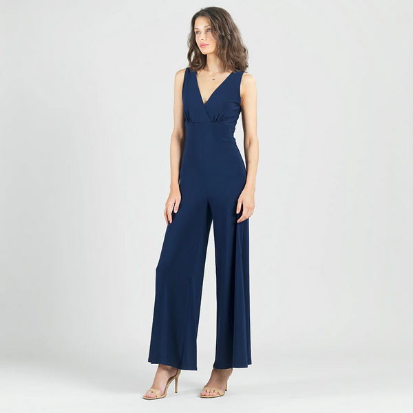 Clara Sunwoo Signature Sleeveless Surplice Jumpsuit - Navy