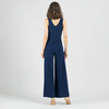 Image of Clara Sunwoo Signature Sleeveless Surplice Jumpsuit - Navy