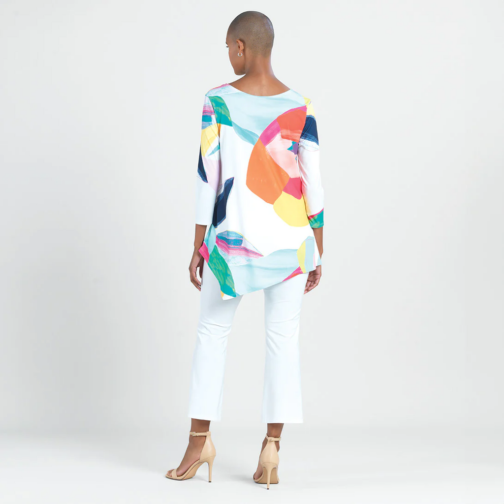Clara Sunwoo Angle Hemline Abstract Print Tunic - Multicolor