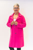 Image of Cliché Notched Lapel Patch Pocket Sweater Coat - Barbie Pink