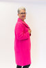 Image of Cliché Notched Lapel Patch Pocket Sweater Coat - Barbie Pink